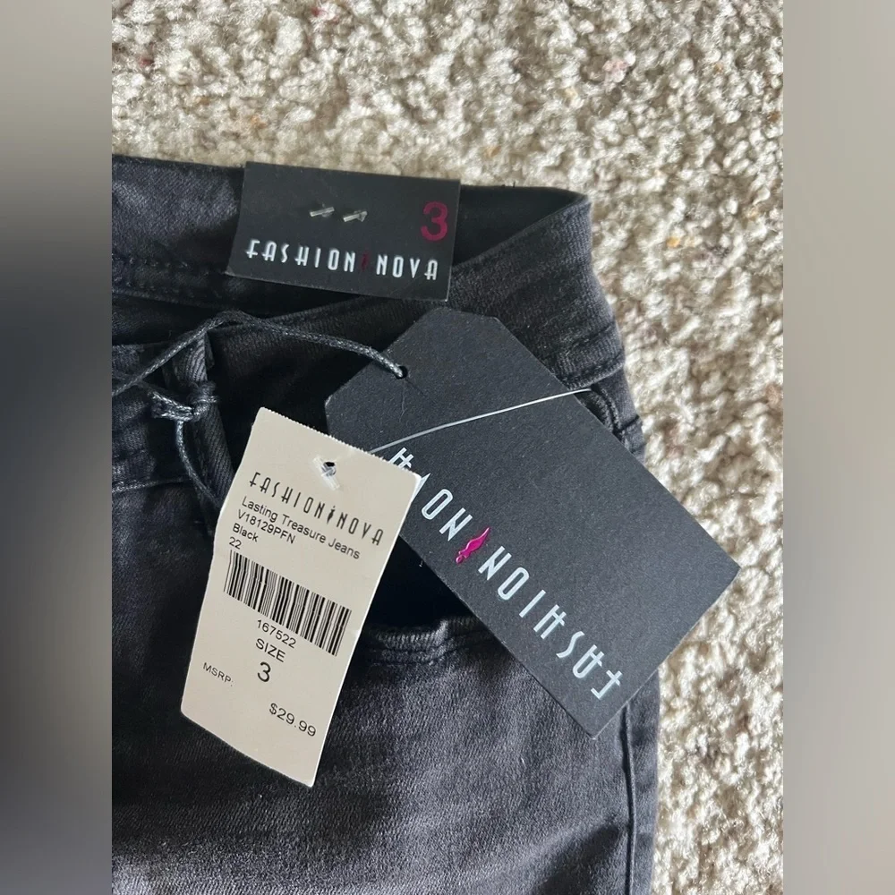 NWT Fashion Nova black Lasting Treasure jeans 3 - Picture 4 of 8